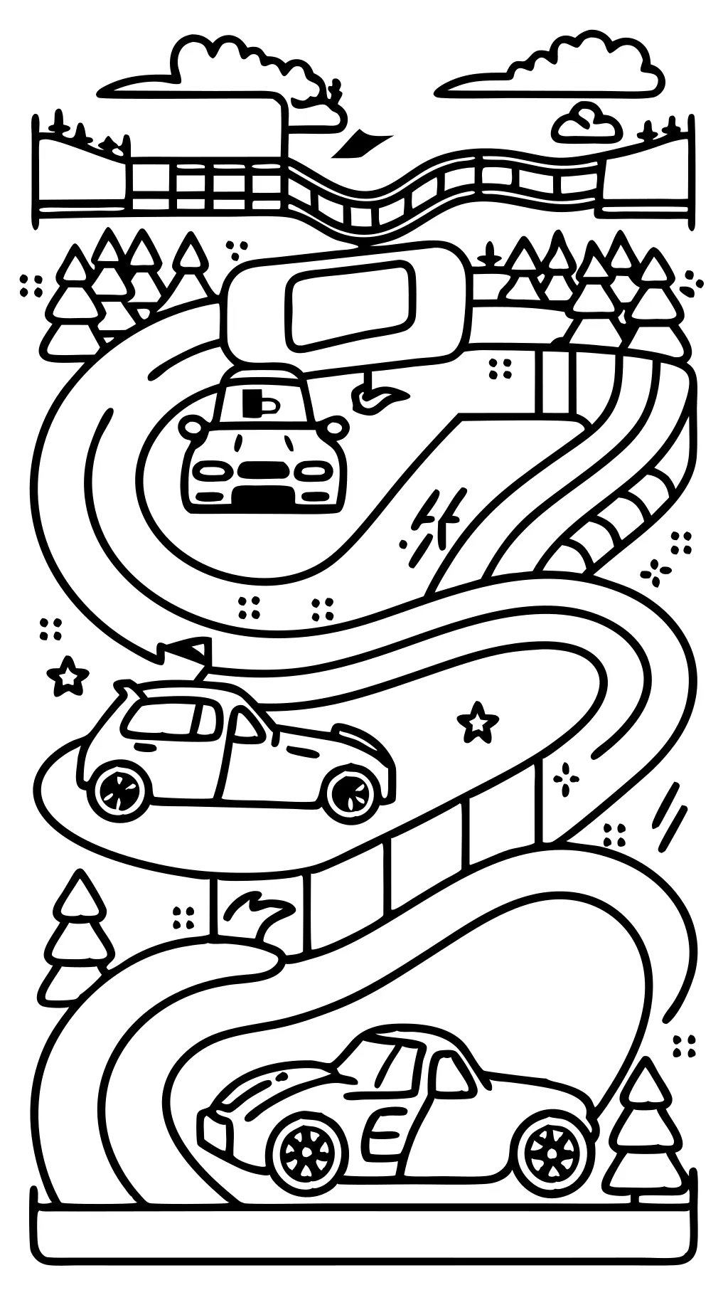 race track coloring page